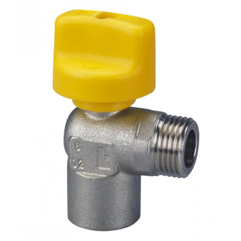 HERZ Шаровой кран для подключения газового оборудования, ВР-ЗР, пластиковая ручка, угловой.DN 10 1237201