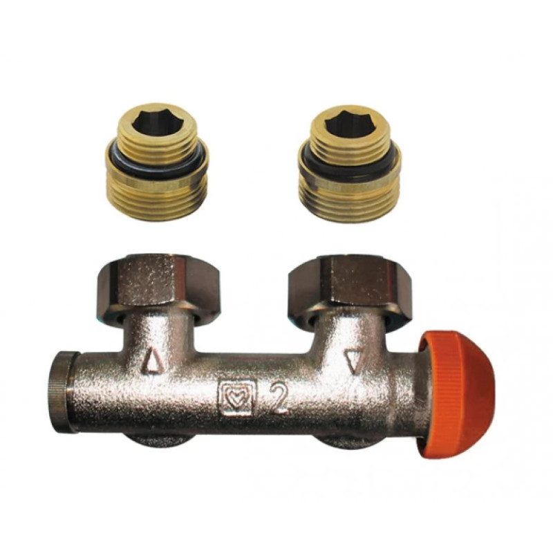 HERZ Узел нижнего подключения -3000 TS, с встроенным термостатическим клапаном, Rp 3/4"х1/2", угловой 1369491