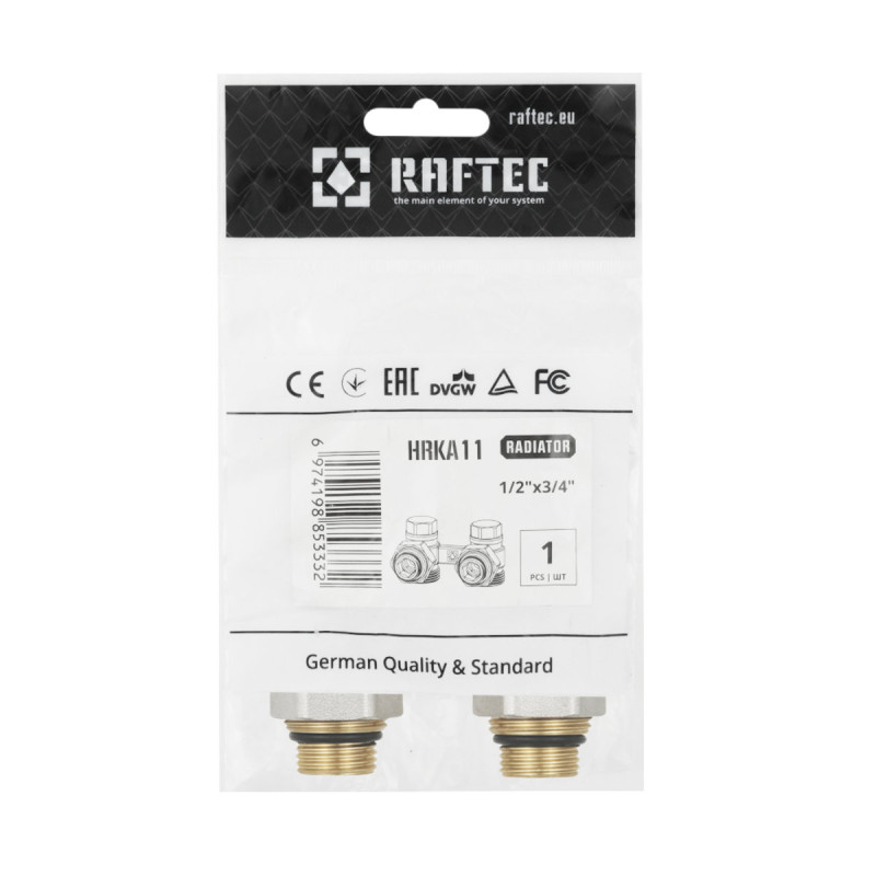 Raftec Узел нижнего подключения радиатора угловой 1/2"х3/4" HRKA11