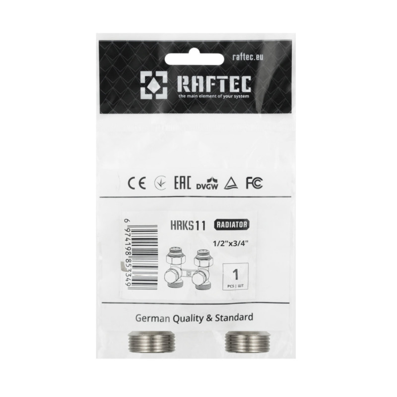 Raftec Узел нижнего подключения радиатора прямой 1/2"х3/4" HRKS11