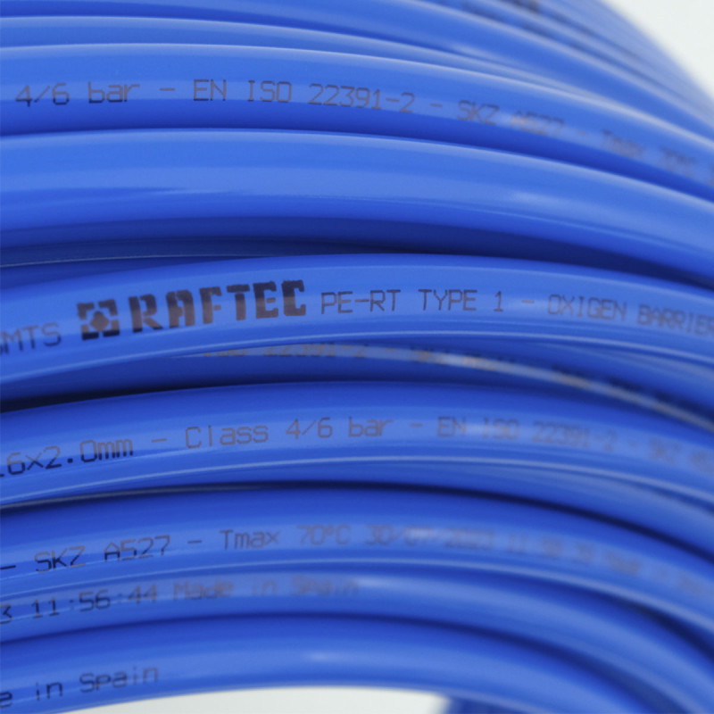 Труба для теплого пола Raftec PE-RT 16x2.0 мм BLUE EVOH (бухта 200м) RPERT16200