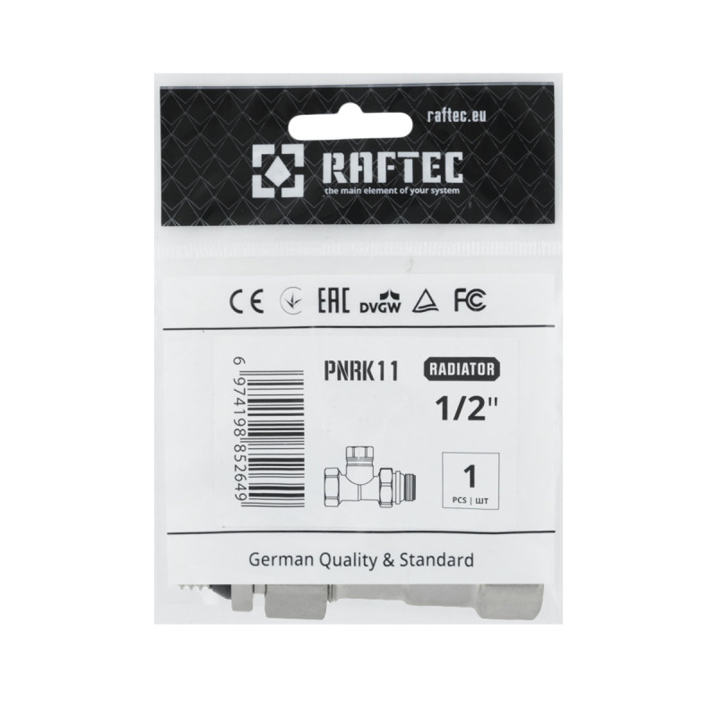 Raftec Клапан запорный прямой 1/2"х1/2" (обратка) (PNRK 11)