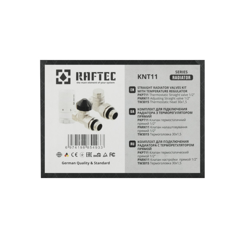 Raftec Комплект термостатичний M30 прямий 1/2" KNT 11