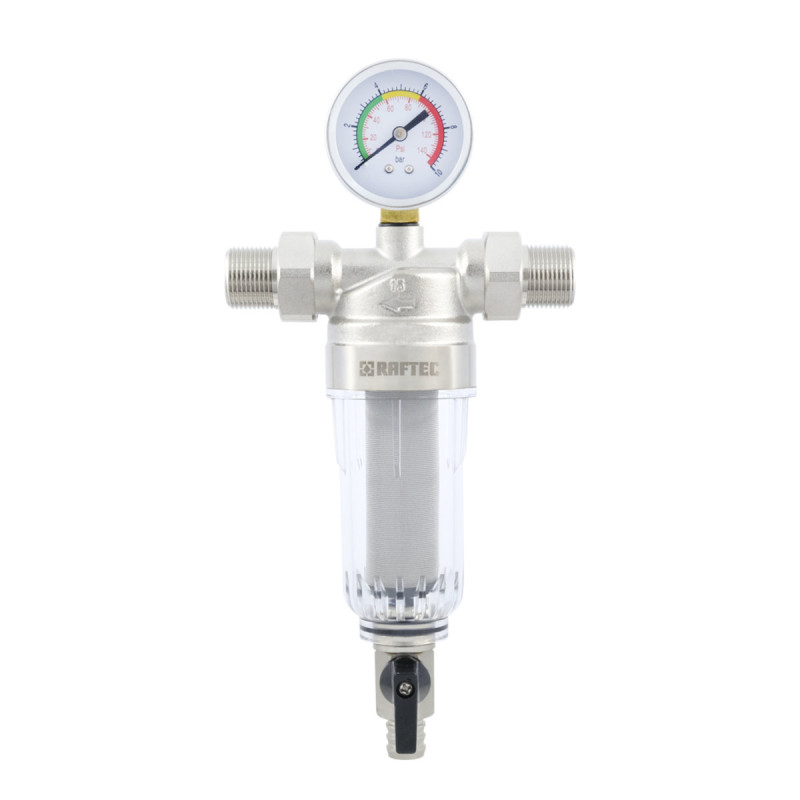 Raftec Самопромывочный фильтр с манометром 1/2" RMCF01