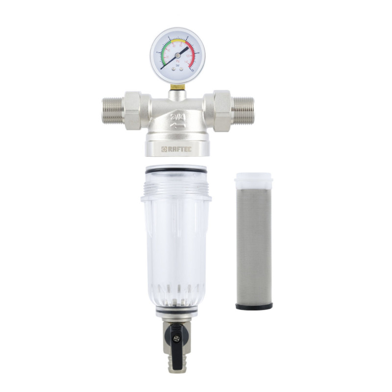 Raftec Самопромывочный фильтр с манометром 3/4" RMCF02