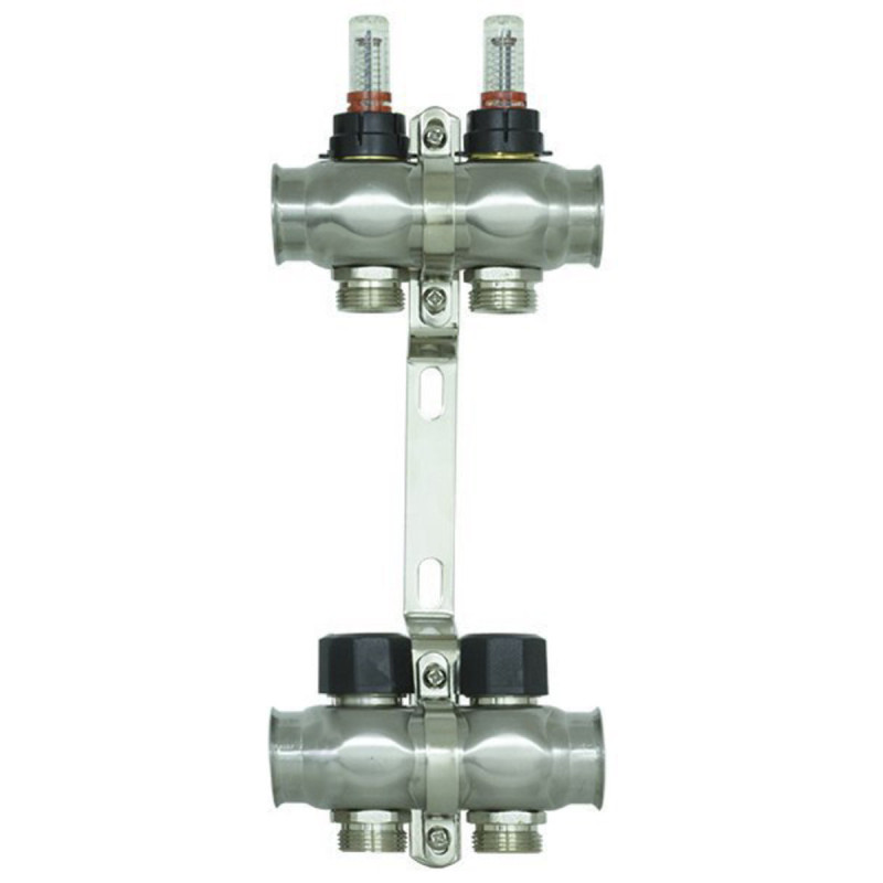 Коллектор с расходомерами Raftec STEEL 1"х2 RC03-02