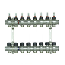 Коллектор с расходомерами Raftec STEEL 1"х8 RC03-08