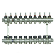 Коллектор с расходомерами Raftec STEEL 1"х10 RC03-10