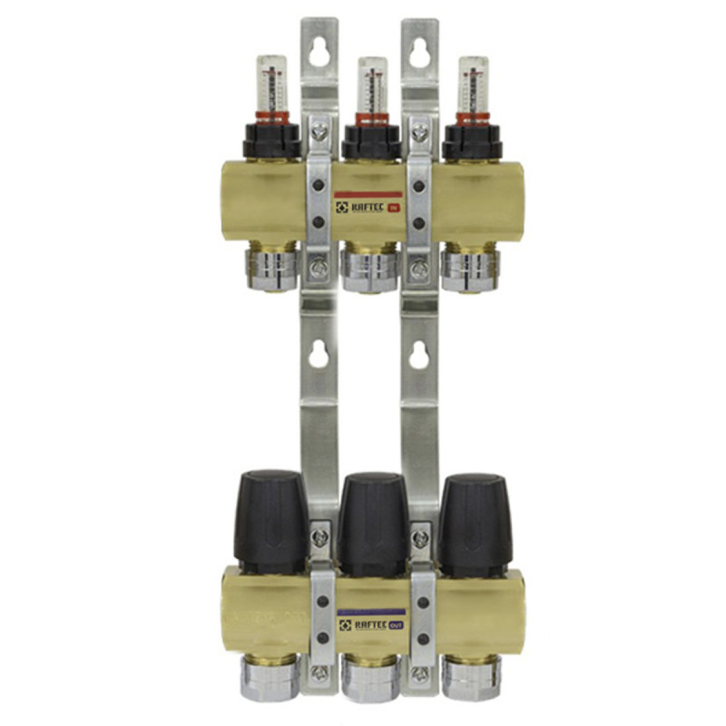 Коллектор с расходомерами Raftec GOLD 1"х3