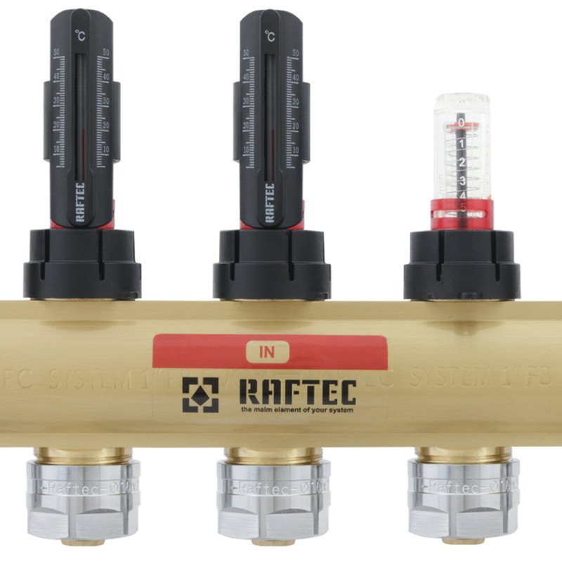 Коллектор с расходомерами Raftec GOLD 1"х3