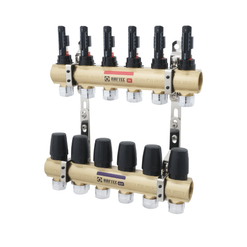 Коллектор с расходомерами Raftec GOLD 1"х6 LCR-1.6