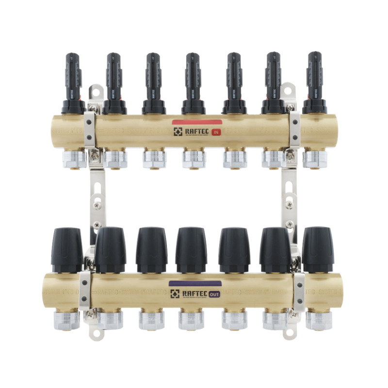Коллектор с расходомерами Raftec GOLD 1"х7 LCR-1.7