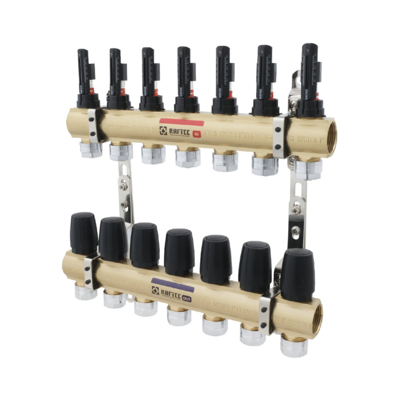 Коллектор с расходомерами Raftec GOLD 1"х7 LCR-1.7