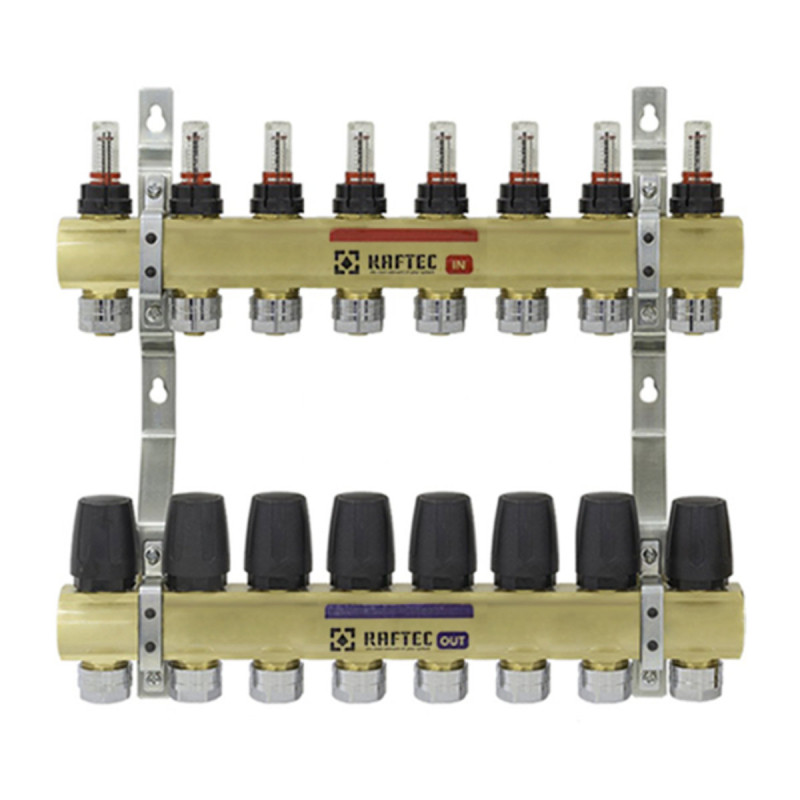 Коллектор с расходомерами Raftec GOLD 1"х8 LCR-1.8