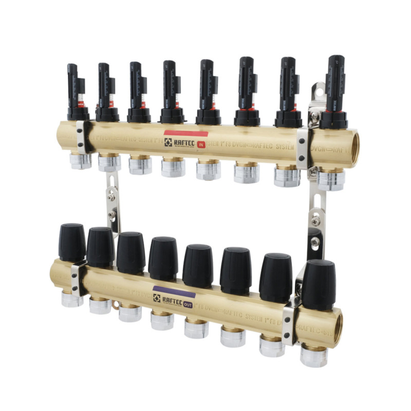 Коллектор с расходомерами Raftec GOLD 1"х8 LCR-1.8
