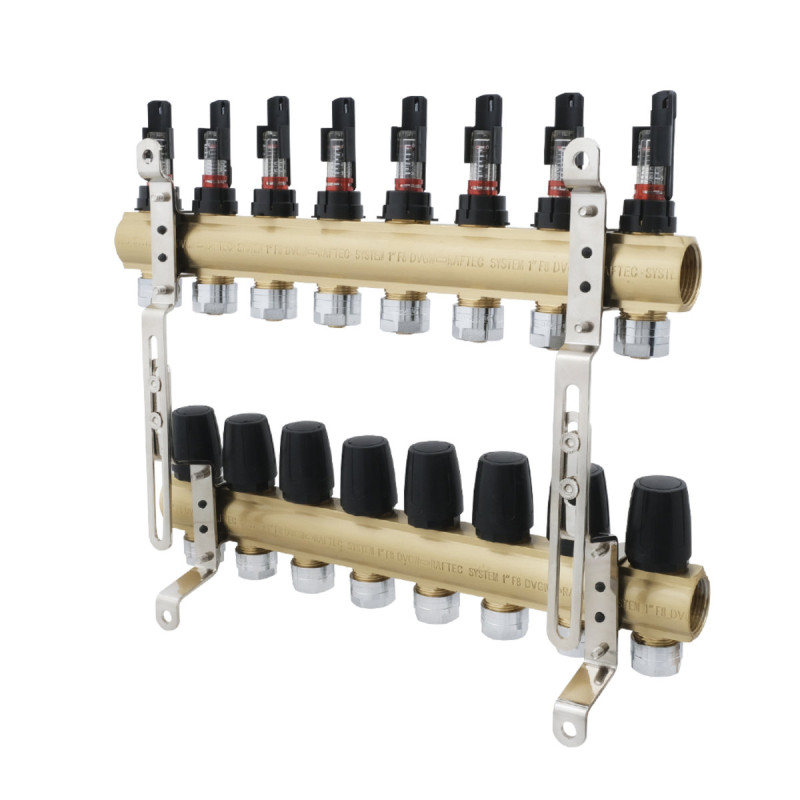Коллектор с расходомерами Raftec GOLD 1"х8 LCR-1.8