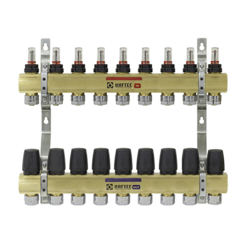 Коллектор с расходомерами Raftec GOLD 1"х9 LCR-1.9