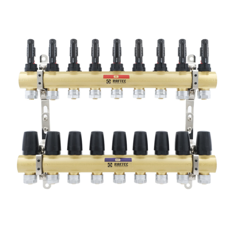 Коллектор с расходомерами Raftec GOLD 1"х9 LCR-1.9