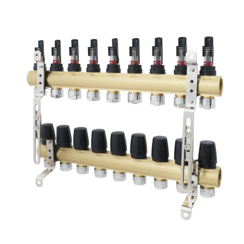 Коллектор с расходомерами Raftec GOLD 1"х9 LCR-1.9