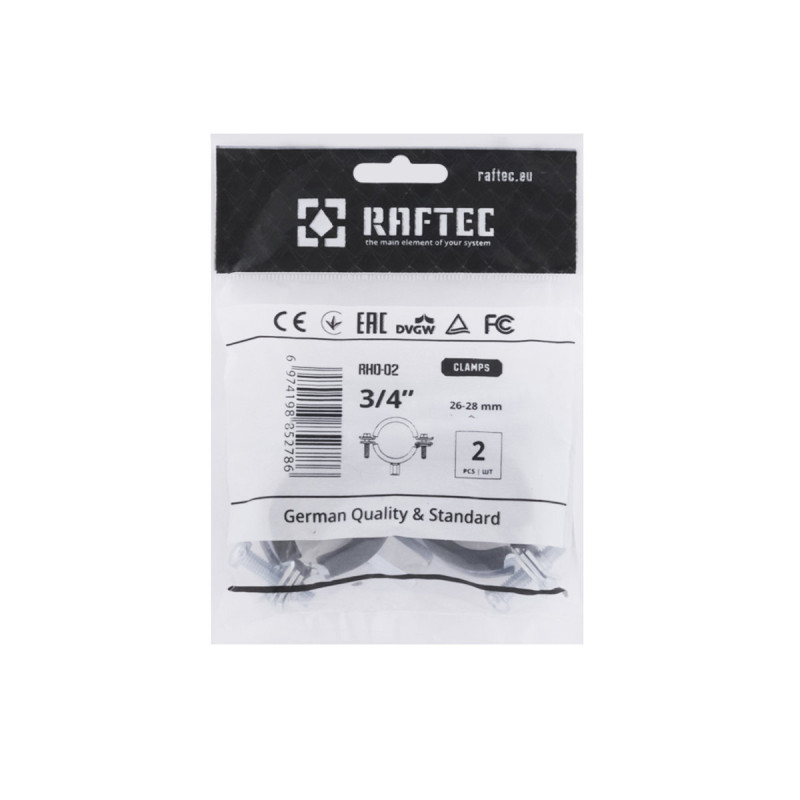 Raftec Хомут трубный ((гайка (М8+10)+шуруп) 3/4" (26-28) RHO-2628