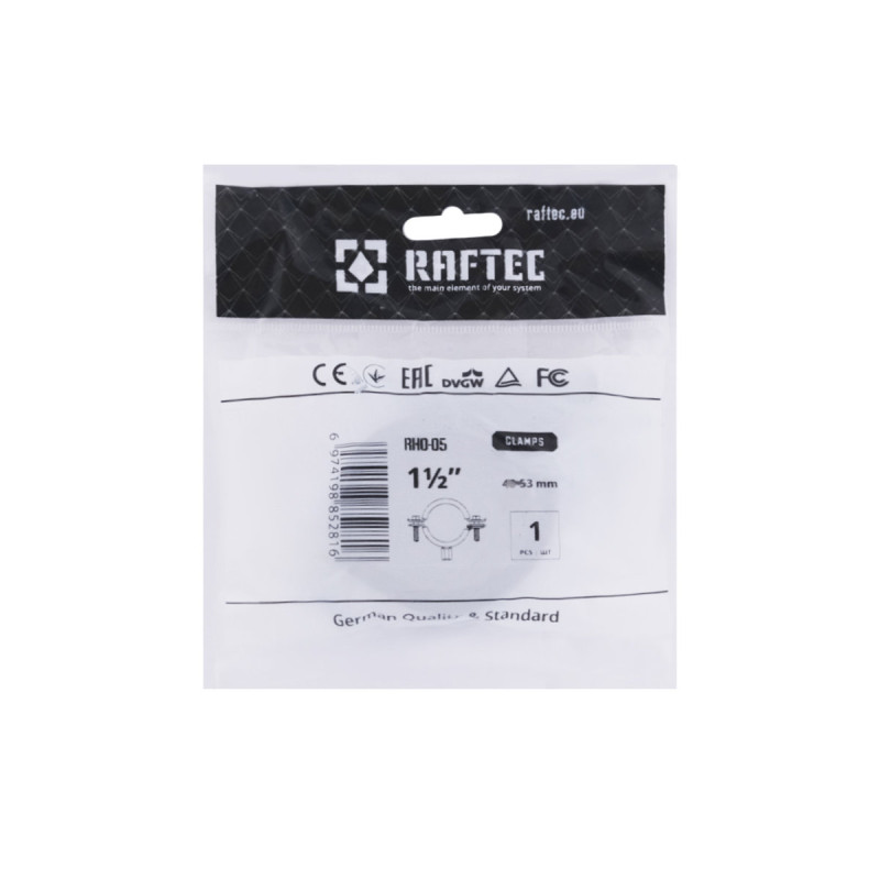 Raftec Хомут трубный (гайка (М8+10)+шуруп) 1 1/2" 48-53) RHO-4853