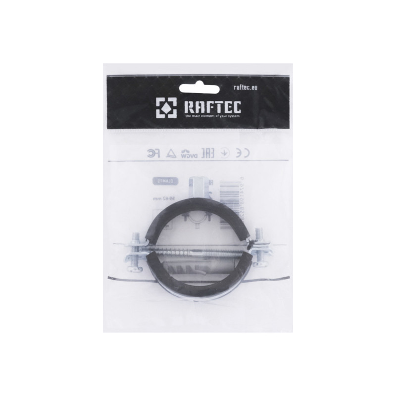 Raftec Хомут трубный (гайка (М8+10)+шуруп) 2" (59-62) RHO-5962