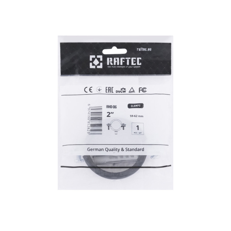 Raftec Хомут трубный (гайка (М8+10)+шуруп) 2" (59-62) RHO-5962