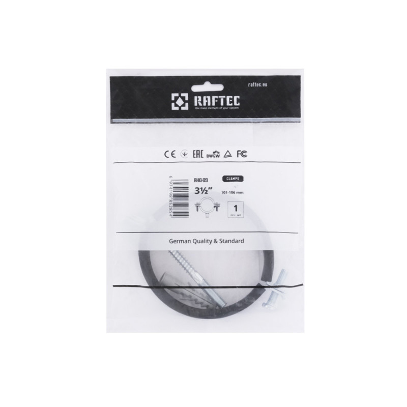 Raftec Хомут трубный (гайка (М8+10)+шуруп) 3 1/2" (101-106) RHO-101106