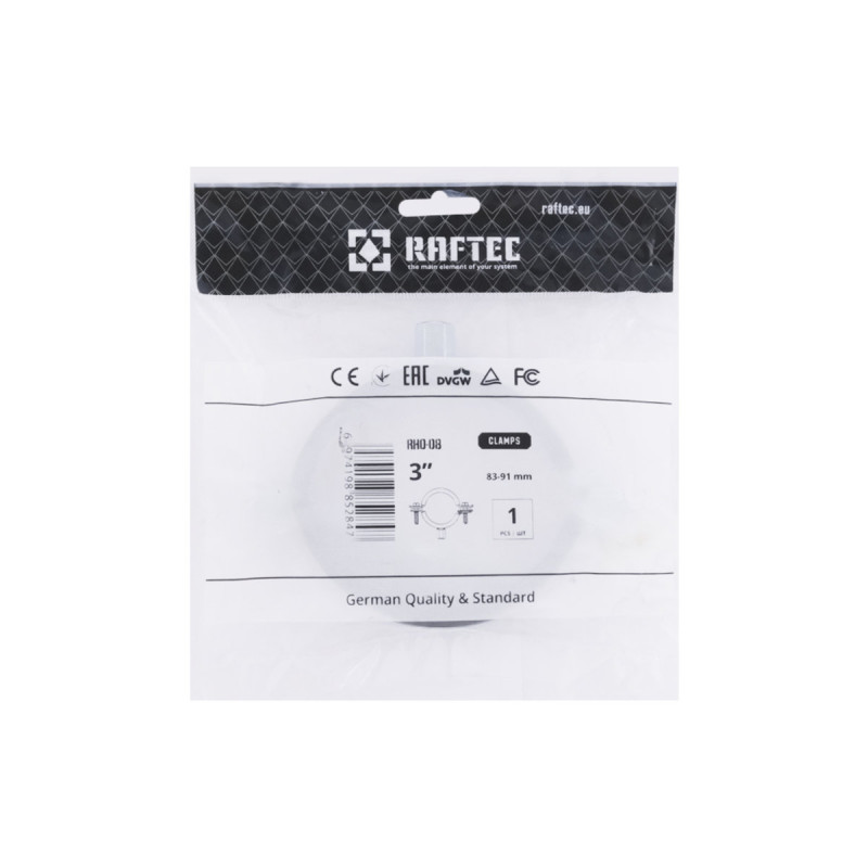 Raftec Хомут трубный (гайка (М8+10)+шуруп) 3" (83-91) RHO-8391