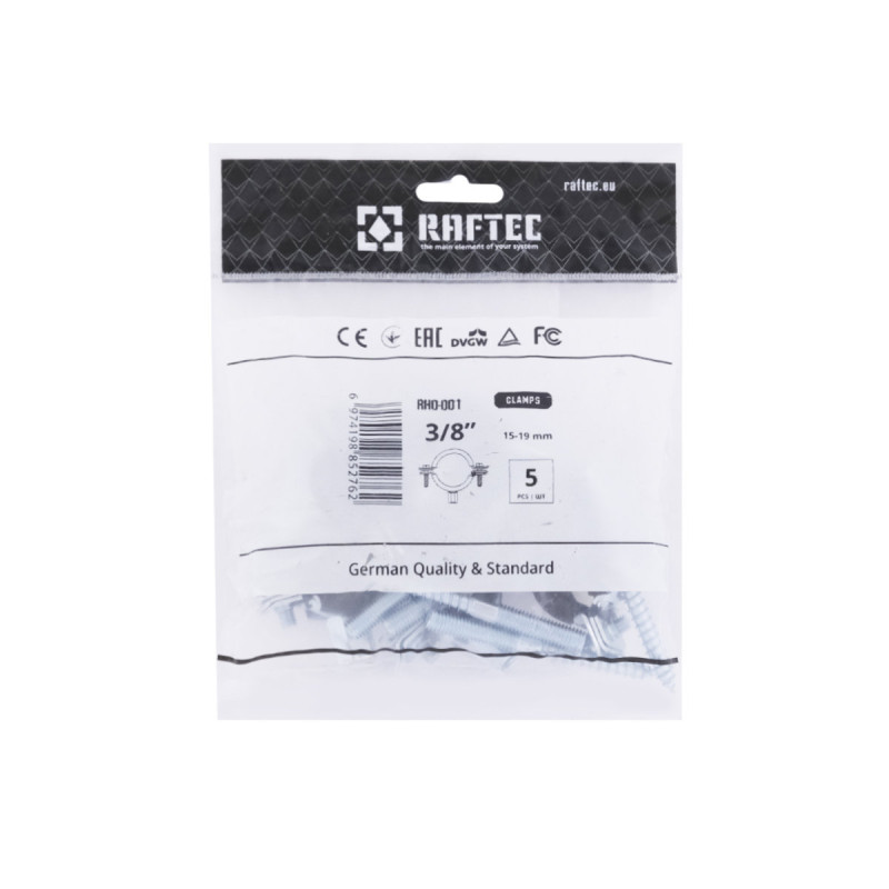 Raftec Хомут трубный (гайка М8+шуруп) 3/8" (15-19) RHO-1519