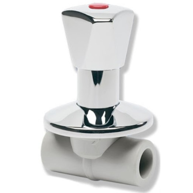 Wavin Вентиль під штукатурку прохідний з мет. рукояткою 20мм (SVEPLR020X)