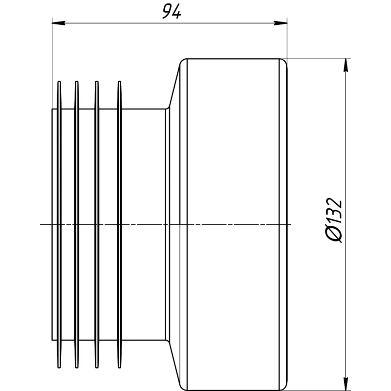 ANI-plast Манжета пряма для унітазу W0210 Ø110
