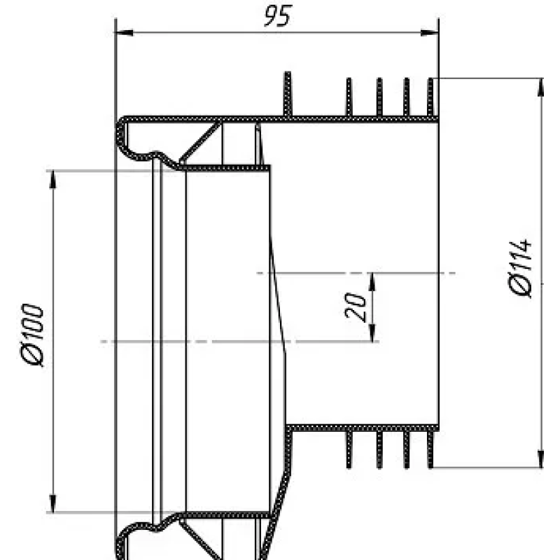 ANI-plast Манжета ексцентрична W0410 із випуском Ø110 мм