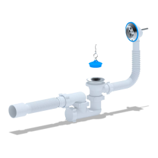 ANI-plast Сифон для ванни Е256 регульований з випуском 1 1/2" x 40, з переливом, з гнучкою трубою 375 x 40/50