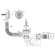 ANI-plast Сифон для ванни Е156 з випуском 1 1/2" з переливом, з гнучкою трубою 375 x 40/50
