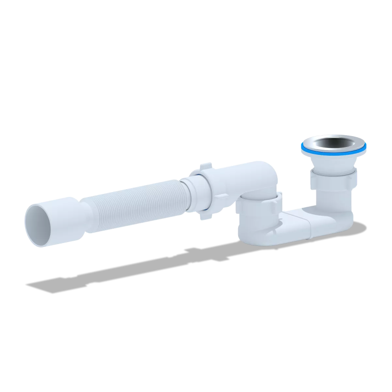 ANI-plast Сифон для душового піддону E016 плоский 1 1/2" з гнучкою трубою 40/50 - 375 мм