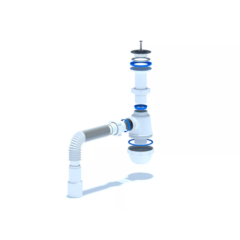 ANI-plast Сифон для мийки A0515, 1 1/2" x 40 з гнучкою трубою 40 x 40/50