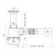 ANI-plast Сифон для мийки A0515, 1 1/2" x 40 з гнучкою трубою 40 x 40/50