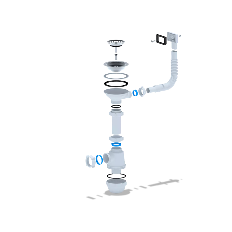 ANI-plast Сифон для кухонної мийки A0145S, 3 1/2" x 40 з гнучким переливом, без випуску