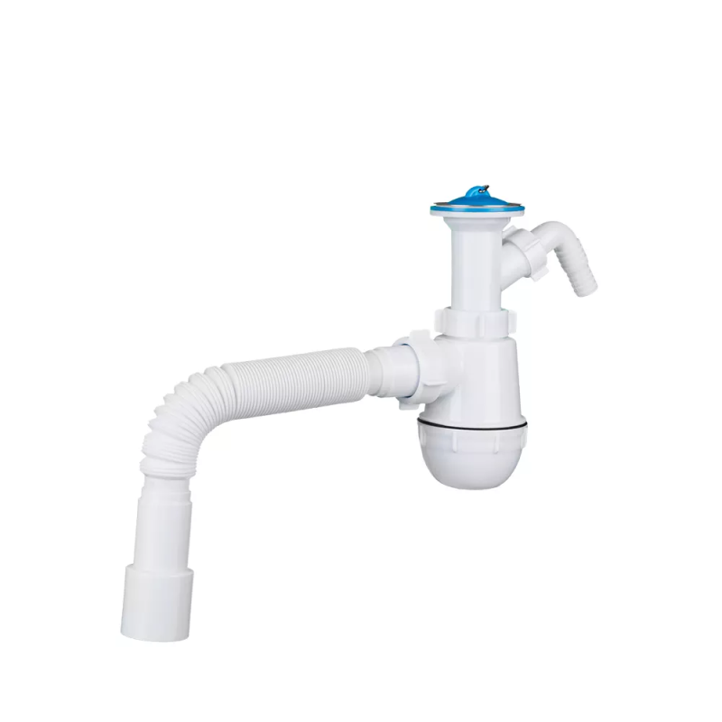 ANI-plast A2015 сифон АНІ ГРОТ Кухня 1 1/2"*40 нерж.реш., з відп. с/м з г/тр.<br>40х40/50 (лите горл.)