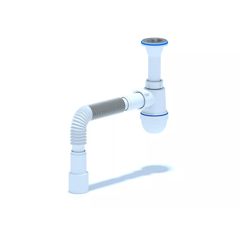 ANI-plast Сифон для мийки C2015, 1 1/4" х 40 з литим випуском, з гнучкою трубою 40 x 40/50