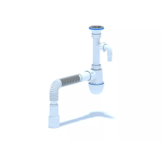 ANI-plast Сифон для мийки C1315, 1 1/4" х 40 з відведенням для пральної машини, з гнучкою трубою 40 x 40/50