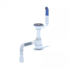 ANI-plast Сифон для мийки A0145S P15, 1 1/2" x 40 з жорстким переливом та гнучкою трубою 40 х 40/50