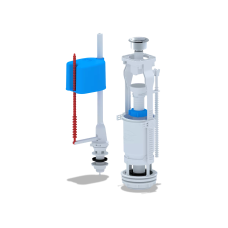 ANI-plast Набір для бачка унітазу WC6550M із нижнім підведенням G1/2", з пластиковим штуцером, кнопка метал, хром