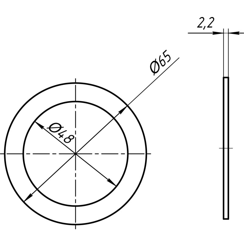 ANI-plast М065 Прокладка плоска під горловину 65 мм.