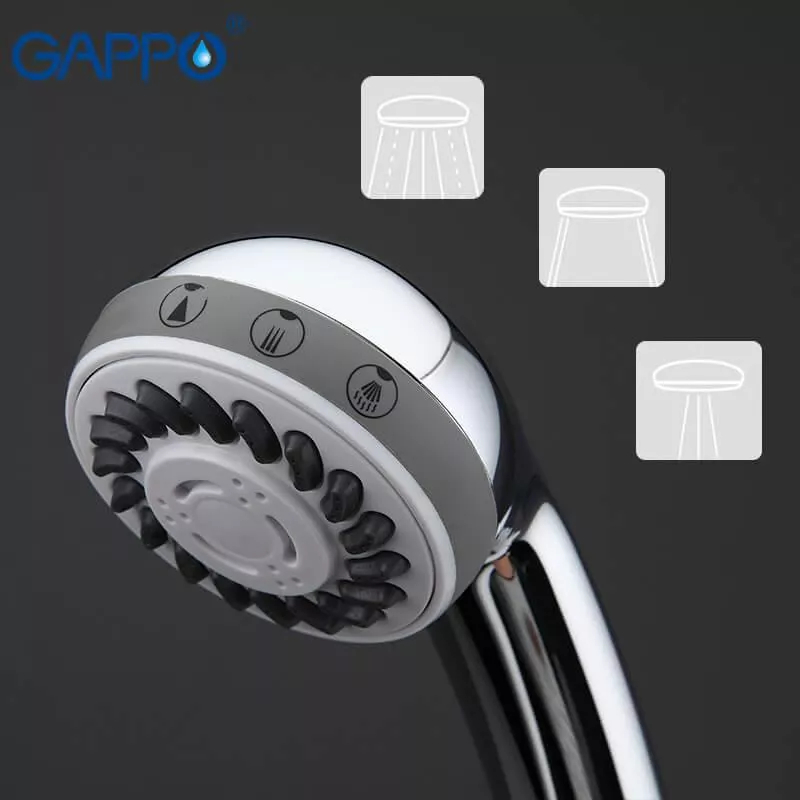 GAPPO Душова лійка G03, 3-режима, хром