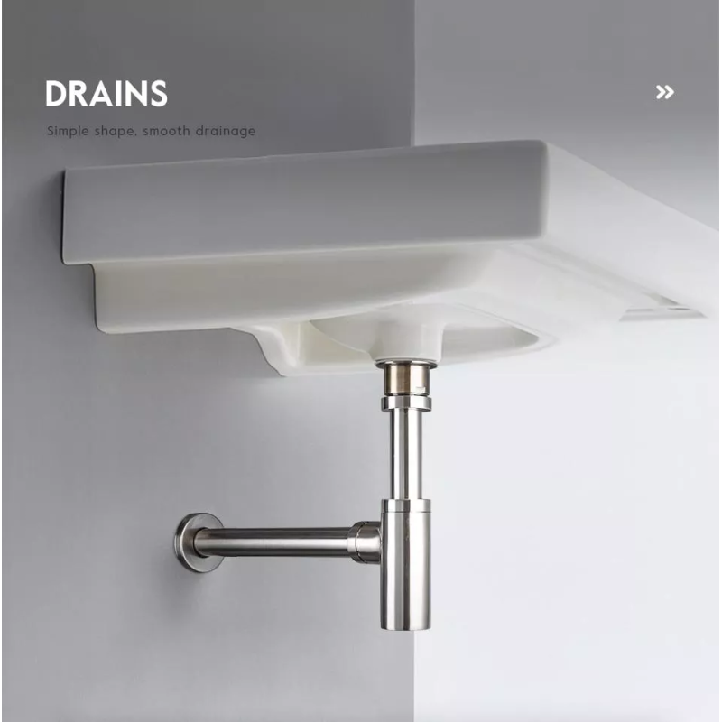 Frap Сифон для раковини F82 під донний клапан, латунь, хром