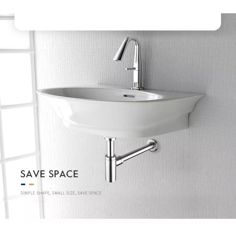 Frap Сифон для раковини F82 під донний клапан, латунь, хром