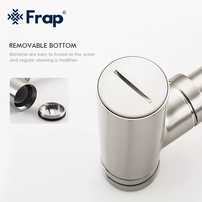 Frap Сифон для раковини F82 під донний клапан, латунь, хром