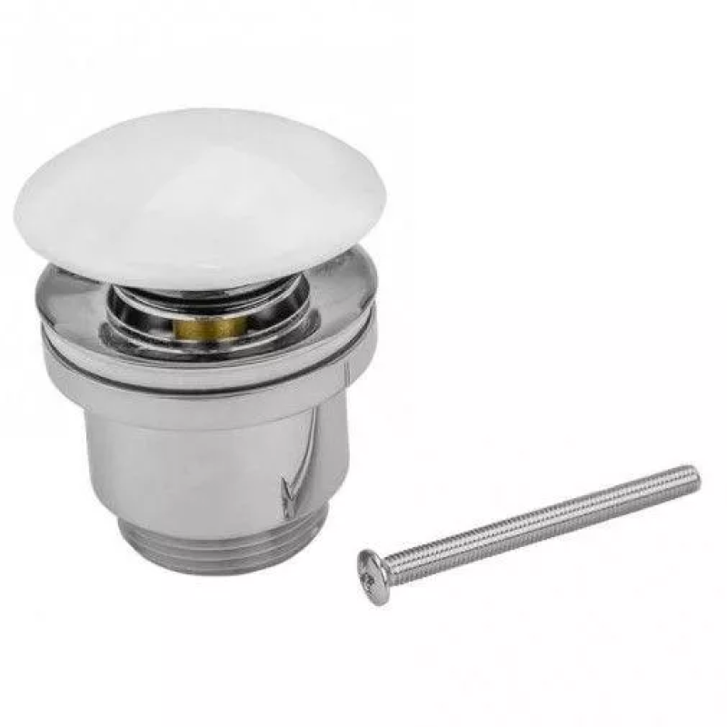 Frap Донний клапан F62-8, автомат, з білою керамічною кришкою, 1 1/4", білий